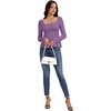 image:imageLYANER Womens Frill Square Neck Casual Peplum Top  Long Sleeve Ruched Ruffle A Line Dressy Babydoll Blouse ShirtsDusty Purple