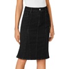 image:imageLYANER Womens High Waisted Denim Skirt  Summer Knee Length Pencil Mermaid Stretch Jean Skirts with PocketsBlack