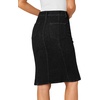 image:imageLYANER Womens High Waisted Denim Skirt  Summer Knee Length Pencil Mermaid Stretch Jean Skirts with PocketsBlack