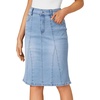 image:imageLYANER Womens High Waisted Denim Skirt  Summer Knee Length Pencil Mermaid Stretch Jean Skirts with PocketsLight Blue