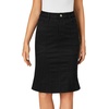 image:imageLYANER Womens High Waisted Denim Skirt  Summer Knee Length Pencil Mermaid Stretch Jean Skirts with PocketsPure Black