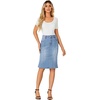 image:imageLYANER Womens High Waisted Denim Skirt  Summer Knee Length Pencil Mermaid Stretch Jean Skirts with PocketsSky Blue