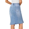 image:imageLYANER Womens High Waisted Denim Skirt  Summer Knee Length Pencil Mermaid Stretch Jean Skirts with PocketsSky Blue