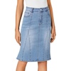 image:imageLYANER Womens High Waisted Denim Skirt  Summer Knee Length Pencil Mermaid Stretch Jean Skirts with PocketsSky Blue