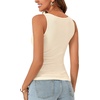 image:imageLYANER Womens Lace Trim V Neck Y2k Cami Top  Ribbed Knit Sleeveless Slim Fitted Basic Going Out Tank Tops Fashion Camisole Trendy UndershirtBeige