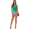 image:imageLYANER Womens Lace Trim V Neck Y2k Cami Top  Ribbed Knit Sleeveless Slim Fitted Basic Going Out Tank Tops Fashion Camisole Trendy UndershirtGreen