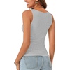 image:imageLYANER Womens Lace Trim V Neck Y2k Cami Top  Ribbed Knit Sleeveless Slim Fitted Basic Going Out Tank Tops Fashion Camisole Trendy UndershirtLight Grey
