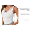 image:imageLYANER Womens Lace Trim V Neck Y2k Cami Top  Ribbed Knit Sleeveless Slim Fitted Basic Going Out Tank Tops Fashion Camisole Trendy UndershirtWhite