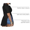 image:imageLYANER Womens Lapel Collar Sexy Blouse  Button Down Short Sleeve High Low Slit Hem Dressy Casual Tops Long ShirtsBlack