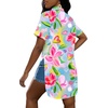 image:imageLYANER Womens Lapel Collar Sexy Blouse  Button Down Short Sleeve High Low Slit Hem Dressy Casual Tops Long ShirtsFloral Multicolored