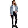 image:imageLYANER Womens Oversized Collar Casual Jacket Denim Shirts  Button Down Long Sleeve Loose Fit Lightweight Vintage Cardigan Jean ShirtBlue