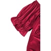 image:imageLYANER Womens Puff Short Sleeve Y2k Crop Top  Summer Ruffle Off The Shoulder Tie Back Cute Cropped Blouse ShirtsSatin Burgundy