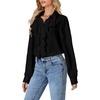 image:imageLYANER Womens Ruffle Collar Casual Blouse  Button Down Long Sleeve Victorian Dressy Top ShirtsBlack
