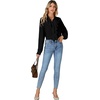 image:imageLYANER Womens Ruffle Collar Casual Blouse  Button Down Long Sleeve Victorian Dressy Top ShirtsBlack
