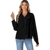 image:imageLYANER Womens Ruffle Collar Casual Blouse  Button Down Long Sleeve Victorian Dressy Top ShirtsBlack
