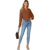 image:imageLYANER Womens Ruffle Collar Casual Blouse  Button Down Long Sleeve Victorian Dressy Top ShirtsBrown
