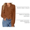 image:imageLYANER Womens Ruffle Collar Casual Blouse  Button Down Long Sleeve Victorian Dressy Top ShirtsBrown