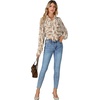 image:imageLYANER Womens Ruffle Collar Casual Blouse  Button Down Long Sleeve Victorian Dressy Top ShirtsBrown Brush Texture