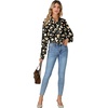 image:imageLYANER Womens Ruffle Collar Casual Blouse  Button Down Long Sleeve Victorian Dressy Top ShirtsChampagne Flower