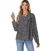 image:imageLYANER Womens Ruffle Collar Casual Blouse  Button Down Long Sleeve Victorian Dressy Top ShirtsFloral Black
