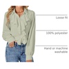 image:imageLYANER Womens Ruffle Collar Casual Blouse  Button Down Long Sleeve Victorian Dressy Top ShirtsLight Green