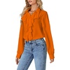 image:imageLYANER Womens Ruffle Collar Casual Blouse  Button Down Long Sleeve Victorian Dressy Top ShirtsOrange