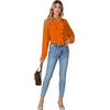 image:imageLYANER Womens Ruffle Collar Casual Blouse  Button Down Long Sleeve Victorian Dressy Top ShirtsOrange