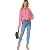 image:imageLYANER Womens Ruffle Collar Casual Blouse  Button Down Long Sleeve Victorian Dressy Top ShirtsPink