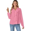 image:imageLYANER Womens Ruffle Collar Casual Blouse  Button Down Long Sleeve Victorian Dressy Top ShirtsPink