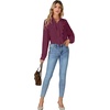 image:imageLYANER Womens Ruffle Collar Casual Blouse  Button Down Long Sleeve Victorian Dressy Top ShirtsPlum Purple