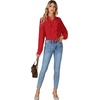image:imageLYANER Womens Ruffle Collar Casual Blouse  Button Down Long Sleeve Victorian Dressy Top ShirtsRed