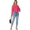 image:imageLYANER Womens Ruffle Collar Casual Blouse  Button Down Long Sleeve Victorian Dressy Top ShirtsRose