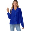 image:imageLYANER Womens Ruffle Collar Casual Blouse  Button Down Long Sleeve Victorian Dressy Top ShirtsRoyal Blue