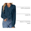 image:imageLYANER Womens Ruffle Collar Casual Blouse  Button Down Long Sleeve Victorian Dressy Top ShirtsTeal Blue