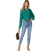 image:imageLYANER Womens Ruffle Collar Casual Blouse  Button Down Long Sleeve Victorian Dressy Top ShirtsTurquoise