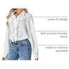 image:imageLYANER Womens Ruffle Collar Casual Blouse  Button Down Long Sleeve Victorian Dressy Top ShirtsWhite