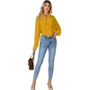 image:imageLYANER Womens Ruffle Collar Casual Blouse  Button Down Long Sleeve Victorian Dressy Top ShirtsYellow