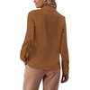 image:imageLYANER Womens Ruffle Front Elegant Blouse  Collar Neck Button Down Long Sleeve Ruffled Shirt Dressy Casual Work TopsBrown
