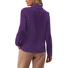 image:imageLYANER Womens Ruffle Front Elegant Blouse  Collar Neck Button Down Long Sleeve Ruffled Shirt Dressy Casual Work TopsDark Purple