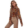 image:imageLYANER Womens Ruffle Front Elegant Blouse  Collar Neck Button Down Long Sleeve Ruffled Shirt Dressy Casual Work TopsFloral Black