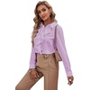 image:imageLYANER Womens Ruffle Front Elegant Blouse  Collar Neck Button Down Long Sleeve Ruffled Shirt Dressy Casual Work TopsLight Purple