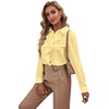 image:imageLYANER Womens Ruffle Front Elegant Blouse  Collar Neck Button Down Long Sleeve Ruffled Shirt Dressy Casual Work TopsLight Yellow