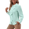 image:imageLYANER Womens Ruffle Front Elegant Blouse  Collar Neck Button Down Long Sleeve Ruffled Shirt Dressy Casual Work TopsMint Green