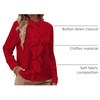 image:imageLYANER Womens Ruffle Front Elegant Blouse  Collar Neck Button Down Long Sleeve Ruffled Shirt Dressy Casual Work TopsRed