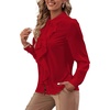 image:imageLYANER Womens Ruffle Front Elegant Blouse  Collar Neck Button Down Long Sleeve Ruffled Shirt Dressy Casual Work TopsRed