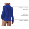 image:imageLYANER Womens Ruffle Front Elegant Blouse  Collar Neck Button Down Long Sleeve Ruffled Shirt Dressy Casual Work TopsRoyal Blue