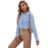 image:imageLYANER Womens Ruffle Front Elegant Blouse  Collar Neck Button Down Long Sleeve Ruffled Shirt Dressy Casual Work TopsSky Blue