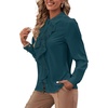 image:imageLYANER Womens Ruffle Front Elegant Blouse  Collar Neck Button Down Long Sleeve Ruffled Shirt Dressy Casual Work TopsTeal