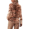 image:imageLYANER Womens Ruffle Front Elegant Blouse  Collar Neck Button Down Long Sleeve Ruffled Shirt Dressy Casual Work TopsTiger Caramel