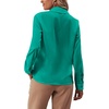image:imageLYANER Womens Ruffle Front Elegant Blouse  Collar Neck Button Down Long Sleeve Ruffled Shirt Dressy Casual Work TopsTurquoise